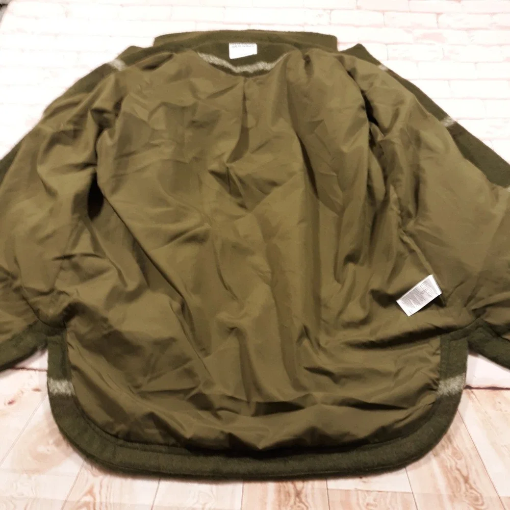 Old Navy Wool Blend Car Coat Womens M Green 4 Button Notch Lapel Heavyweight NEW
